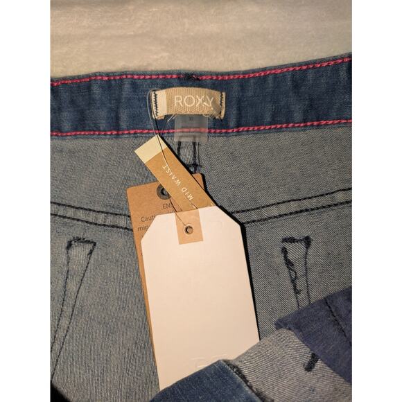 Roxy Denim Shorts Womens 30 Mid Waist Distressed Medium Wash Summer Basic‎ - Picture 5 of 7